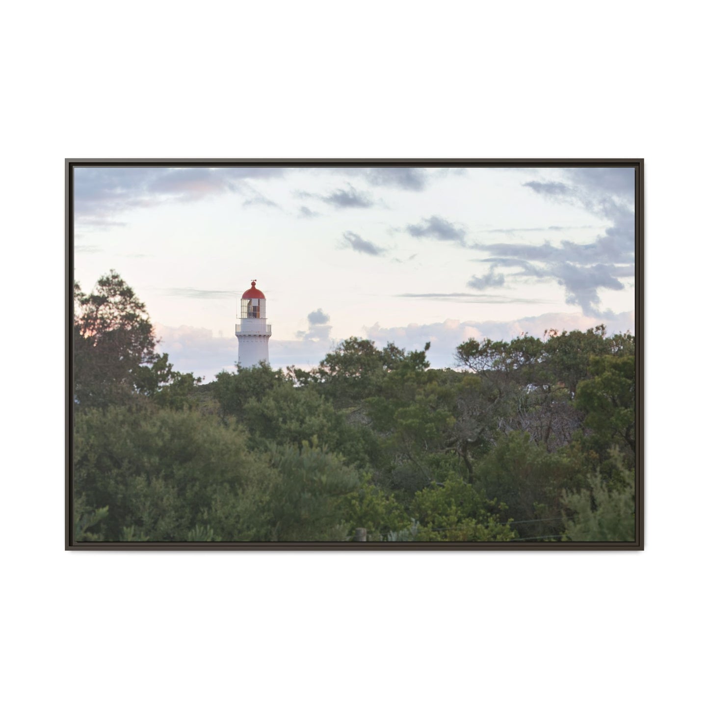 Cape Schank Lighthouse on a Winter Morning 6279 - Framed Canvas Print
