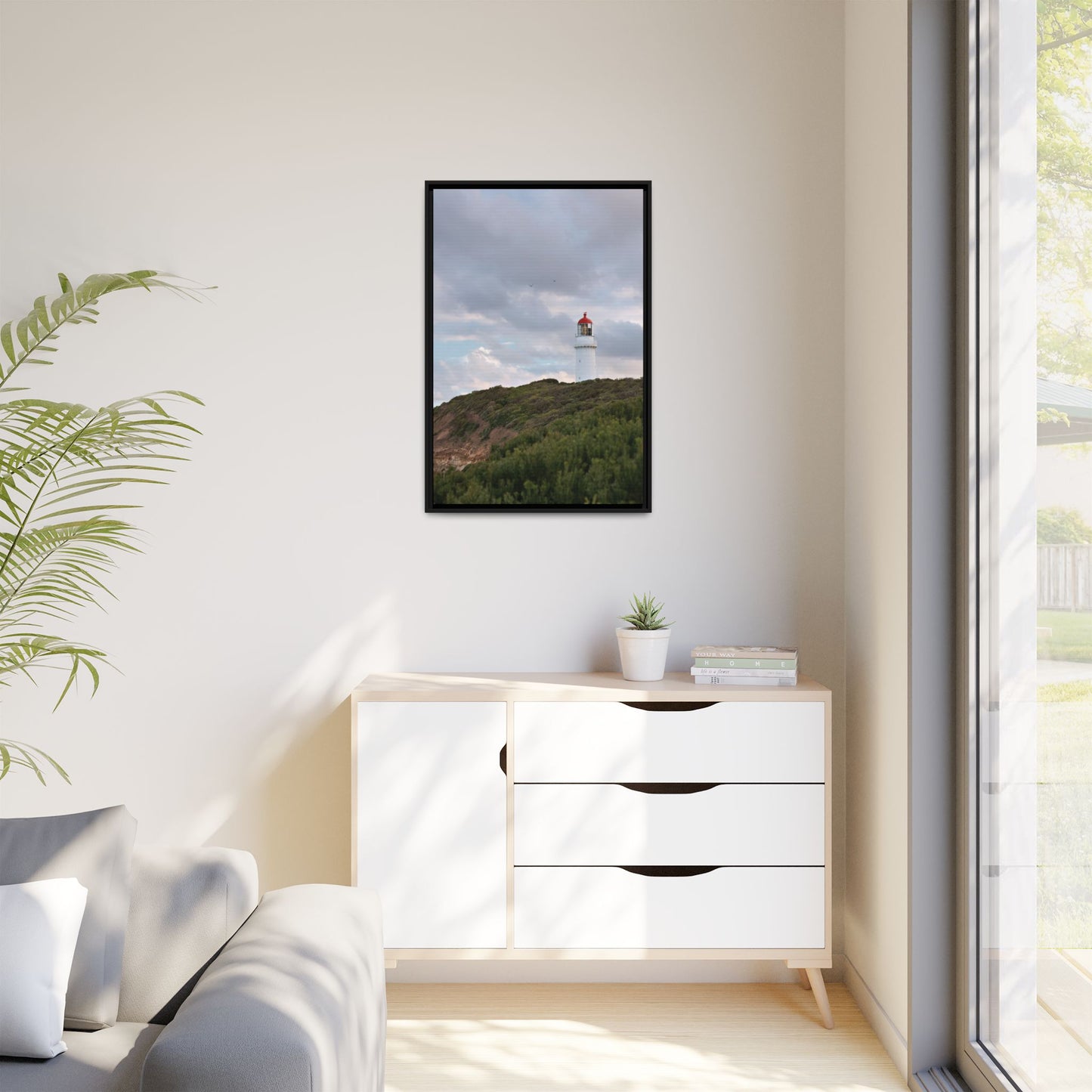 Cape Schank Lighthouse in Winter Light 6286 - Thick Matte Canvas Print, Framed