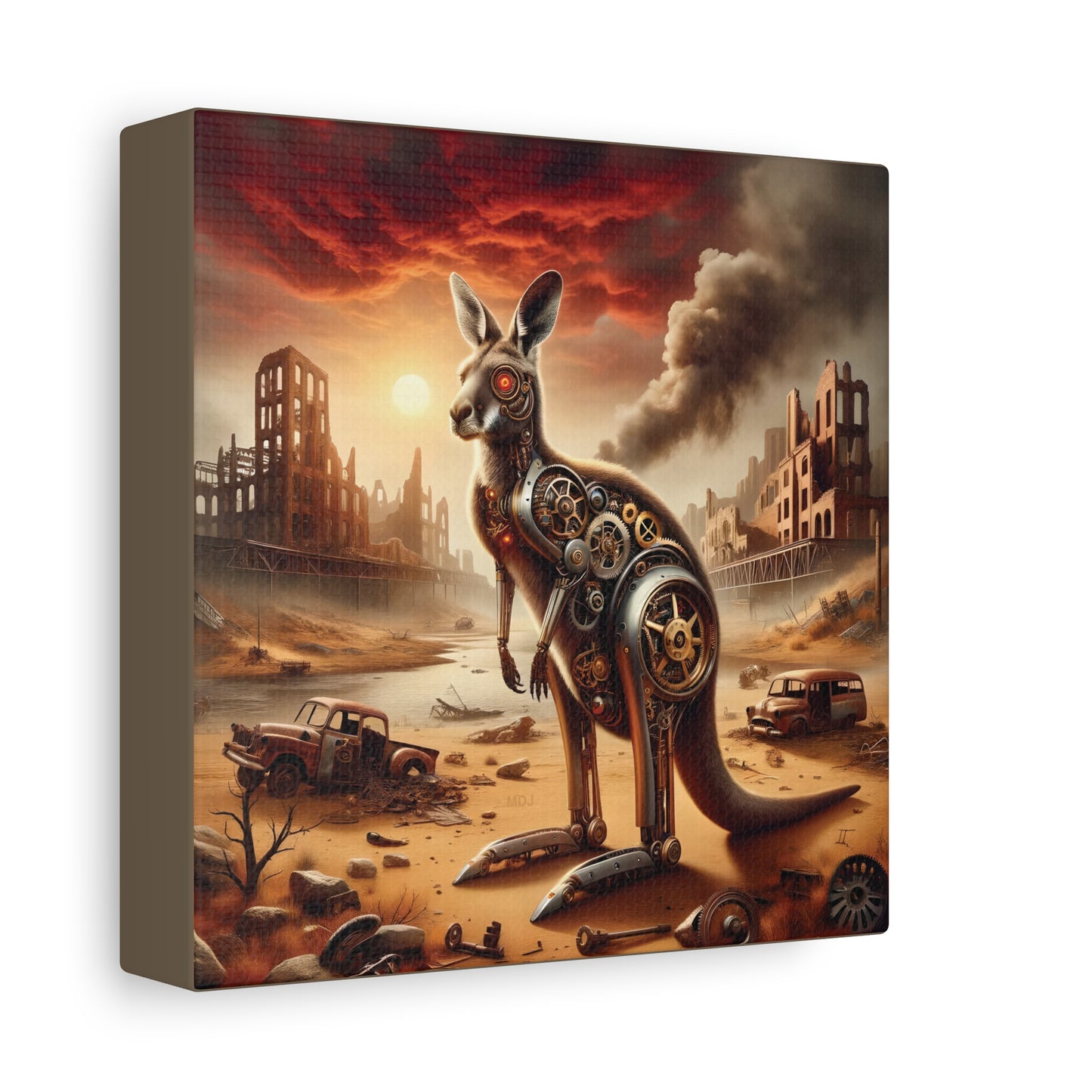 Steampunk Kangaroo 15 - Thick Matte Canvas Print