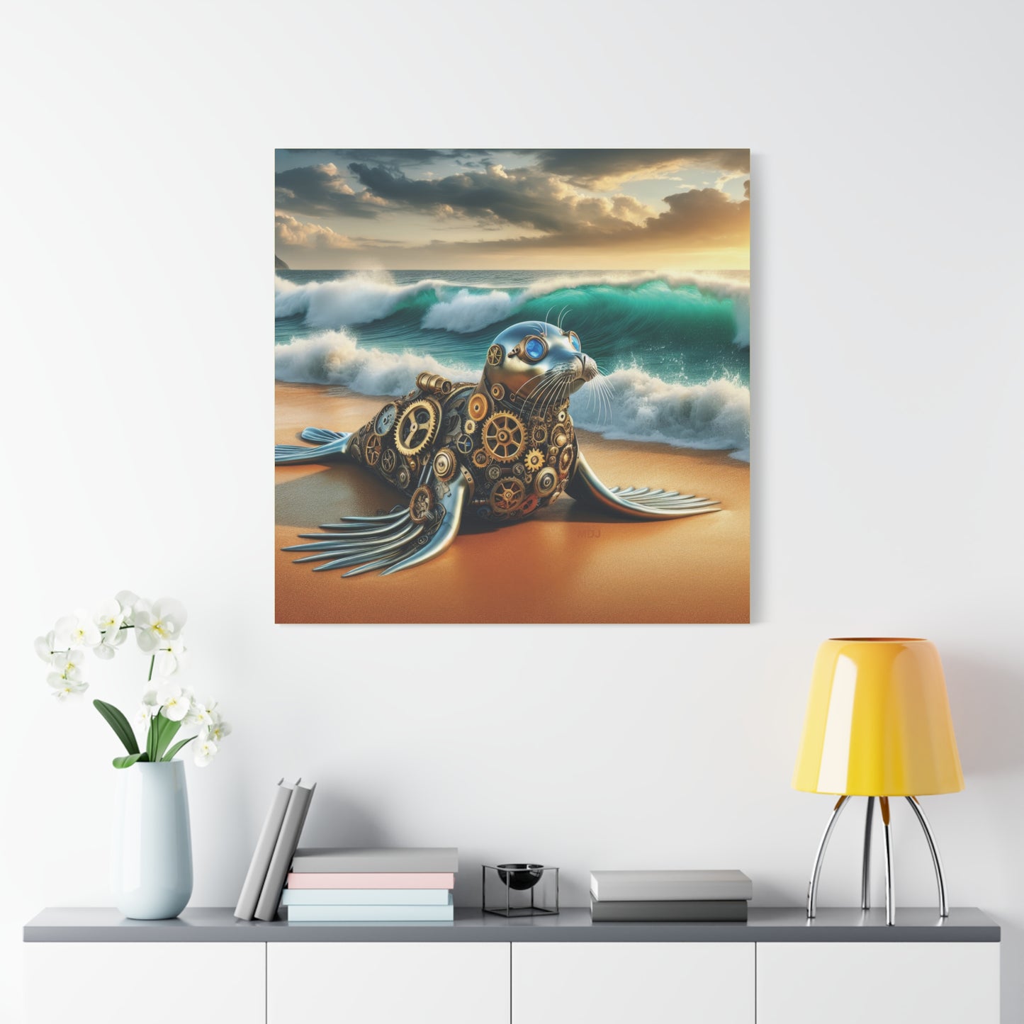 Steampunk Seal 9 - Thick Matte Canvas Print