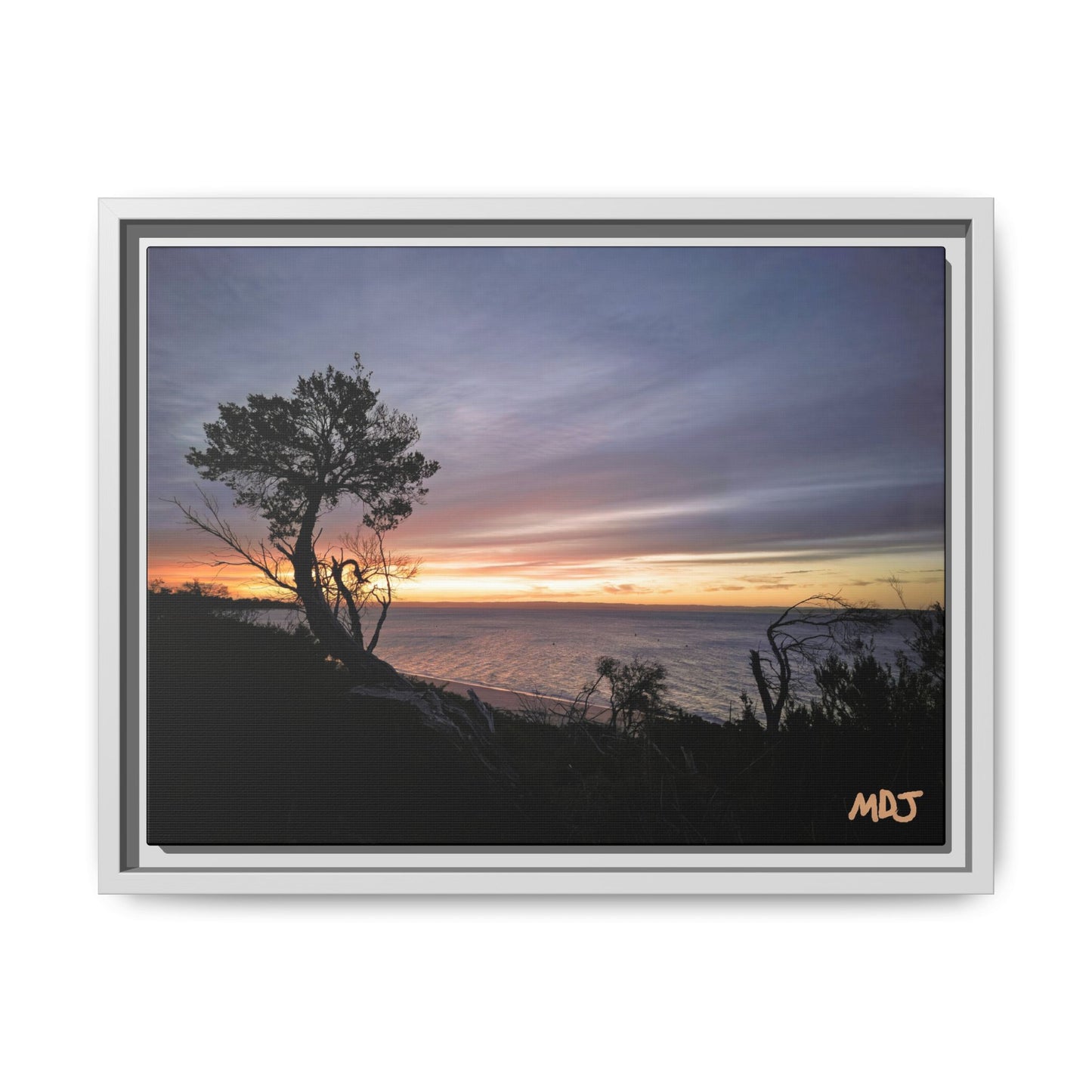 A Tranquil Evening: The Sunset Over Cowes | Framed Canvas