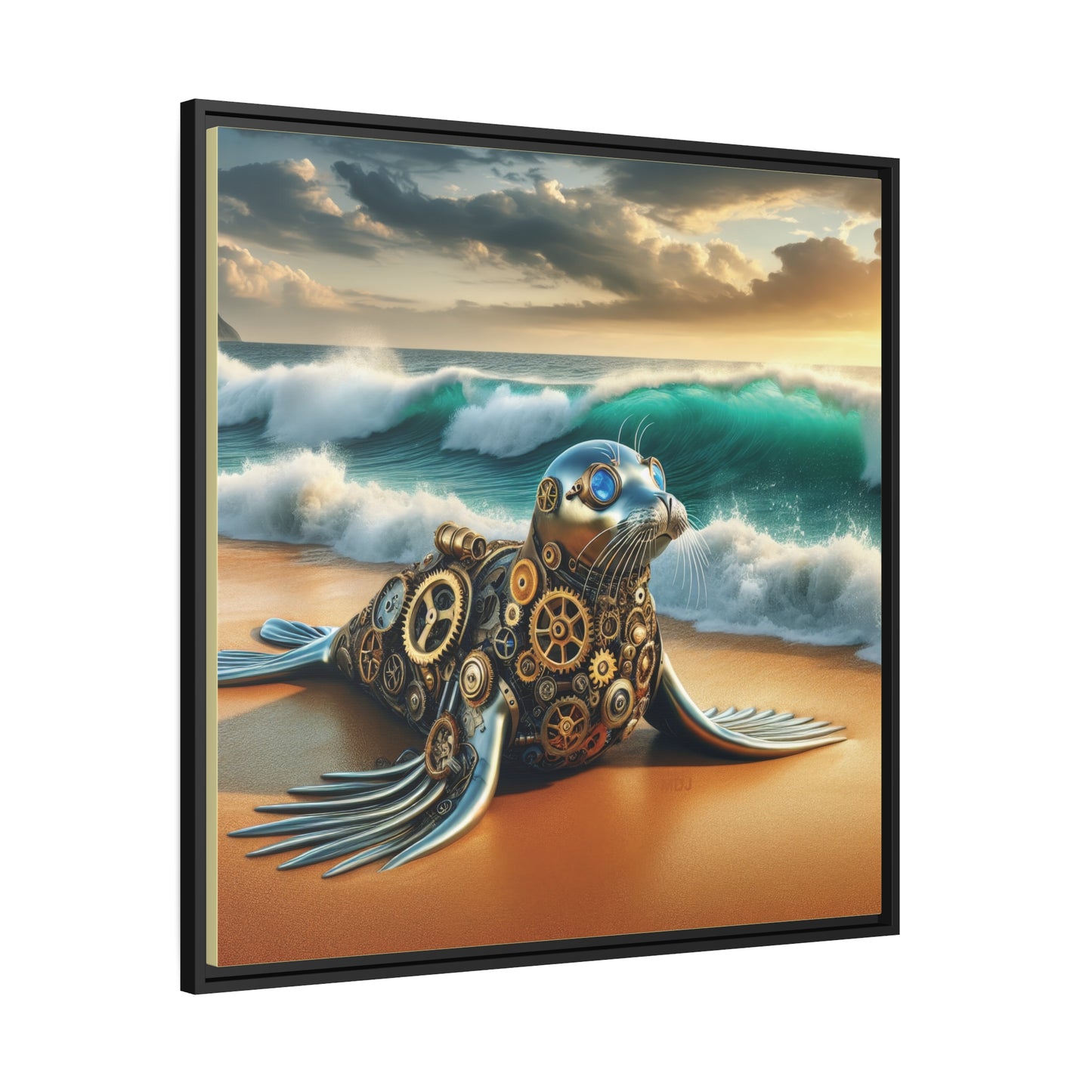 Steampunk Seal 9 - Thick Matte Canvas Print, Black Frame