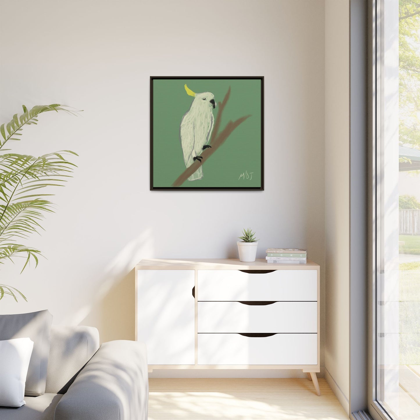 Cockatoo Charm - Framed Canvas Print