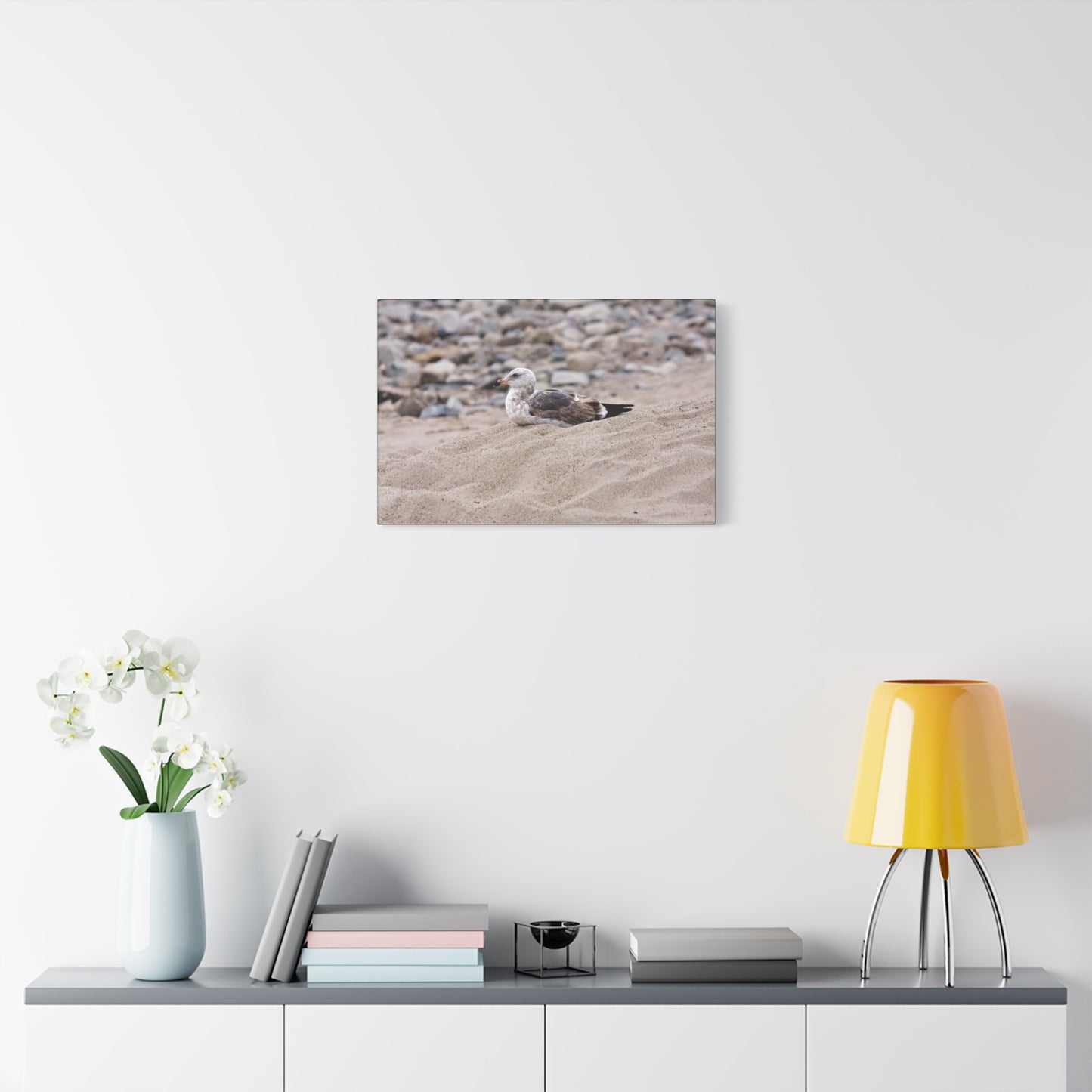 Seagull Serenity on the Shore 4278 - Thick Matte Canvas Print