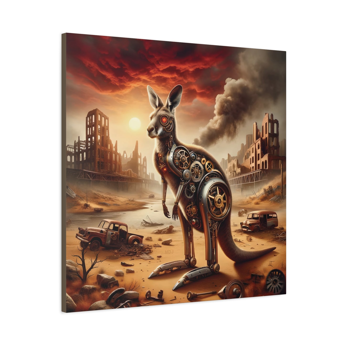 Steampunk Kangaroo 15 - Thick Matte Canvas Print