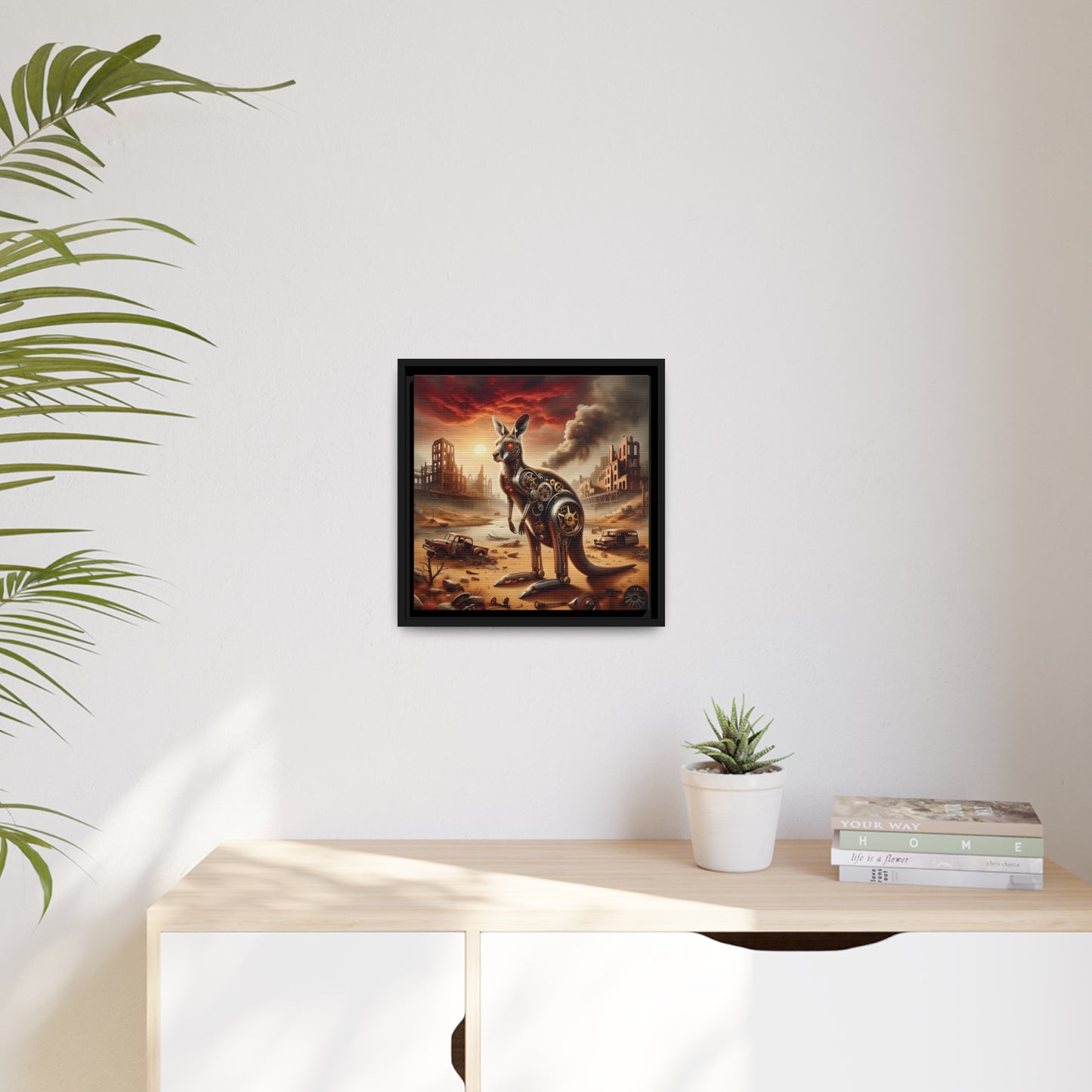 Steampunk Kangaroo 15 - Thick Matte Canvas Print, Black Frame