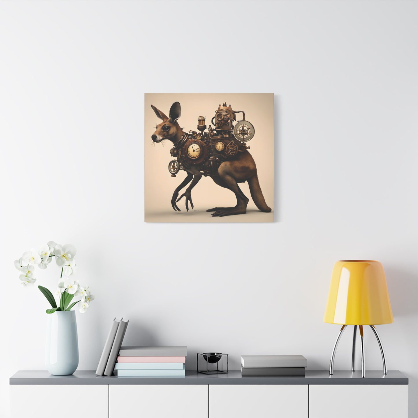 Steampunk Kangaroo 1 - Thick Matte Canvas Print