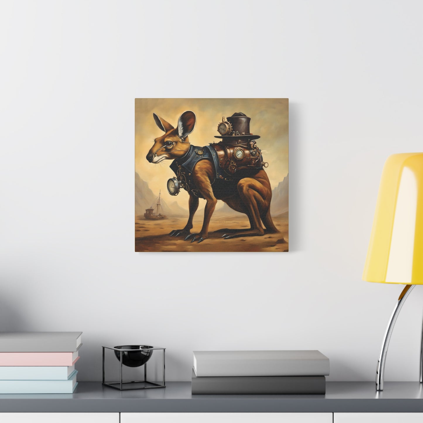 Steampunk Kangaroo 2 - Thick Matte Canvas Print