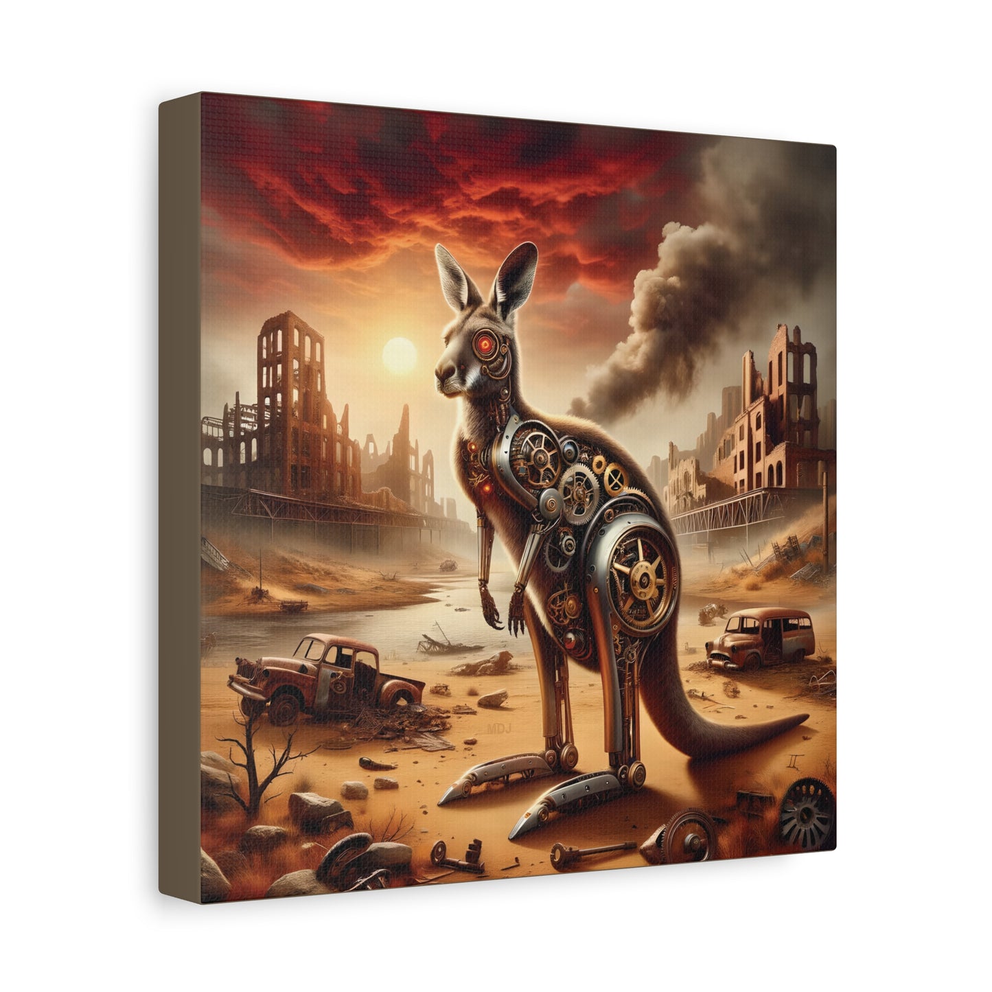 Steampunk Kangaroo 15 - Thick Matte Canvas Print