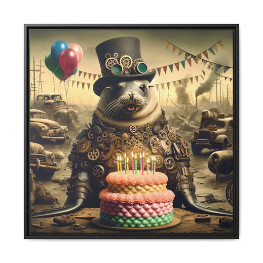 Steampunk Seal 11 - Thick Matte Canvas Print, Framed