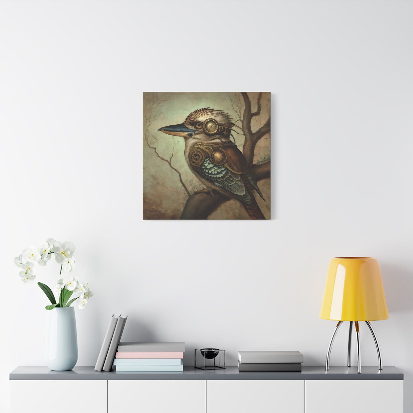 Steampunk Kookaburra 12 - Thick Matte Canvas Print