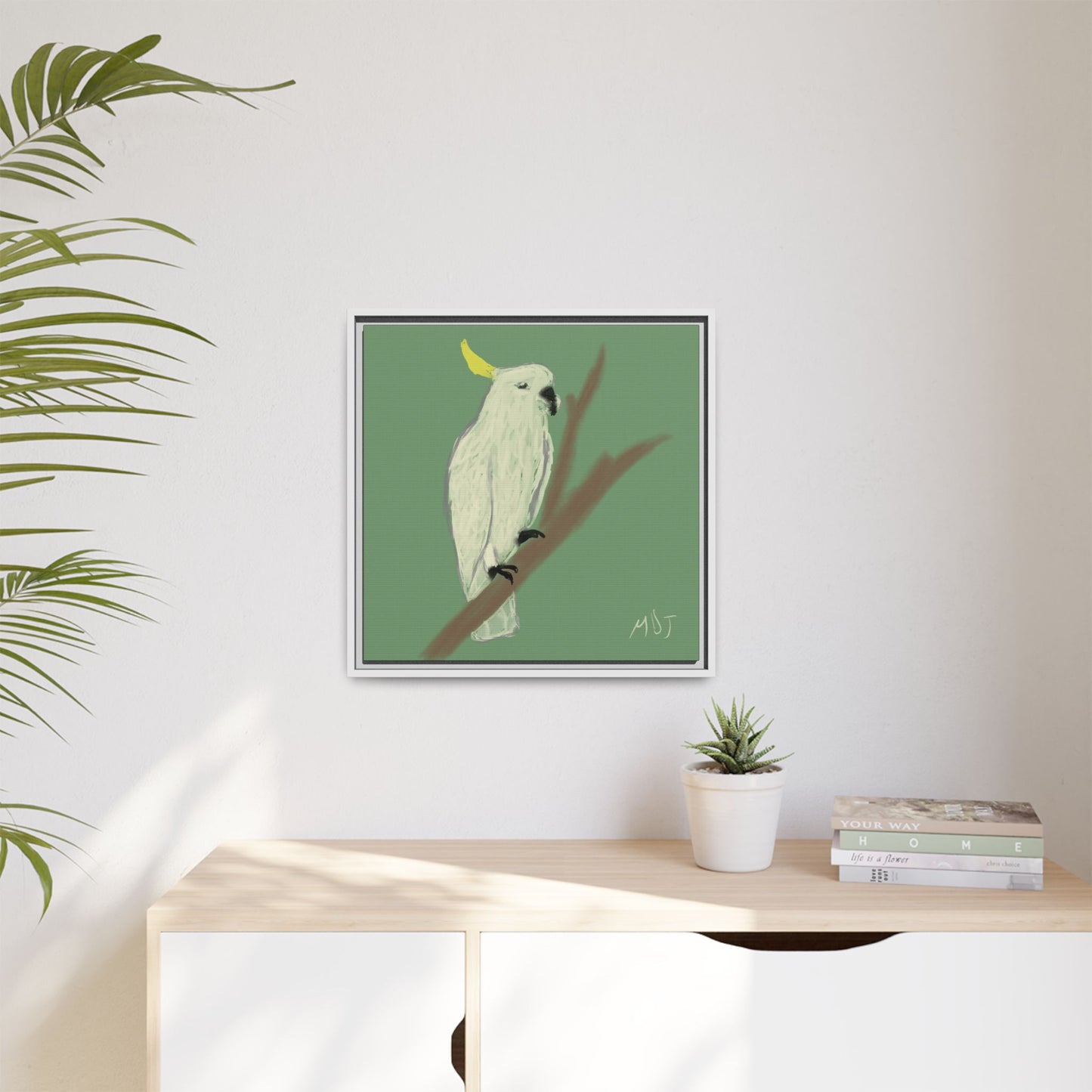 Cockatoo Charm - Framed Canvas Print