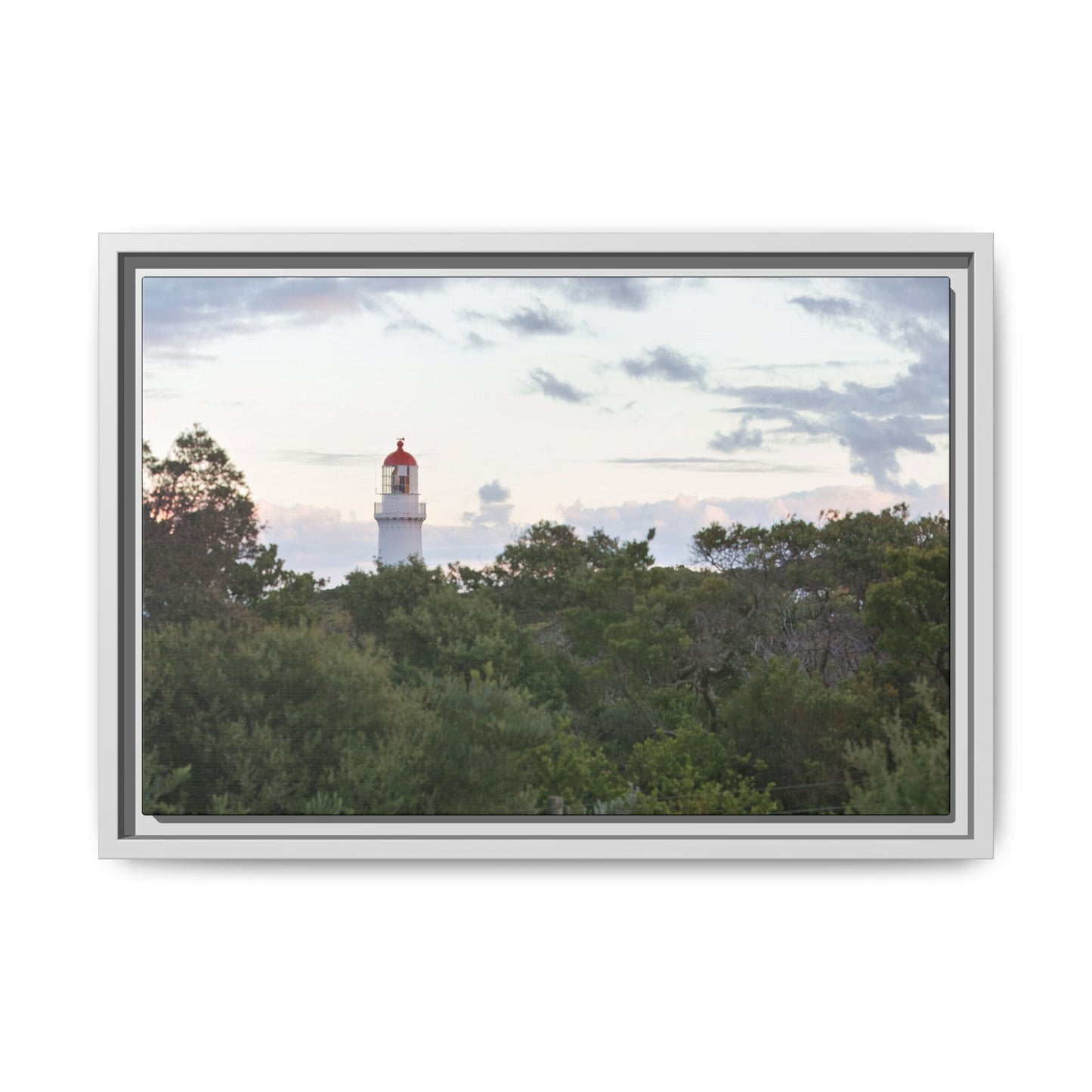 Cape Schank Lighthouse on a Winter Morning 6279 - Framed Canvas Print