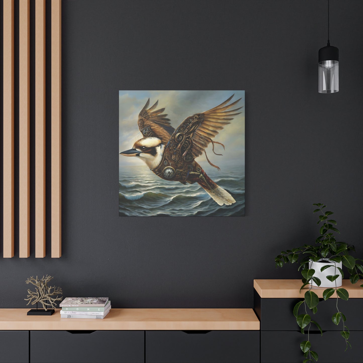 Steampunk Kookaburra 13 - Thick Matte Canvas Print