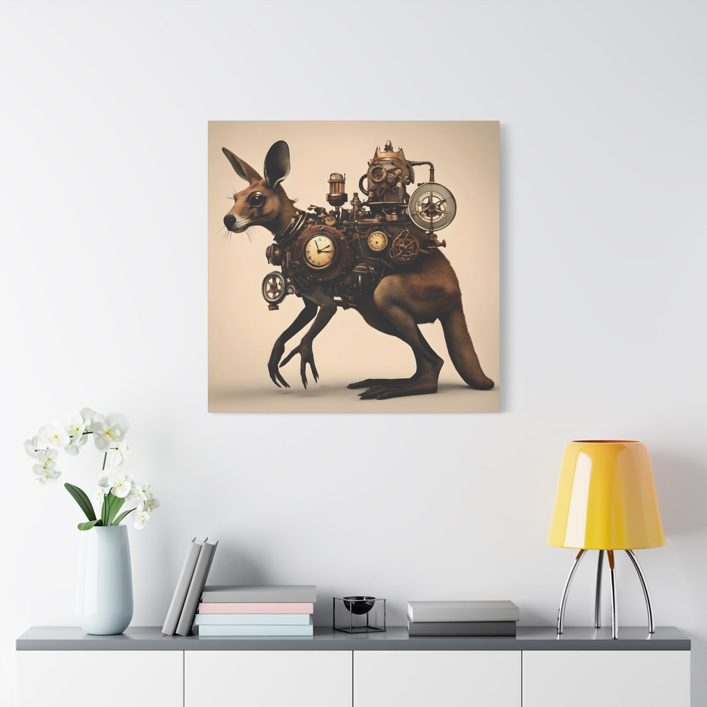 Steampunk Kangaroo 1 - Thick Matte Canvas Print