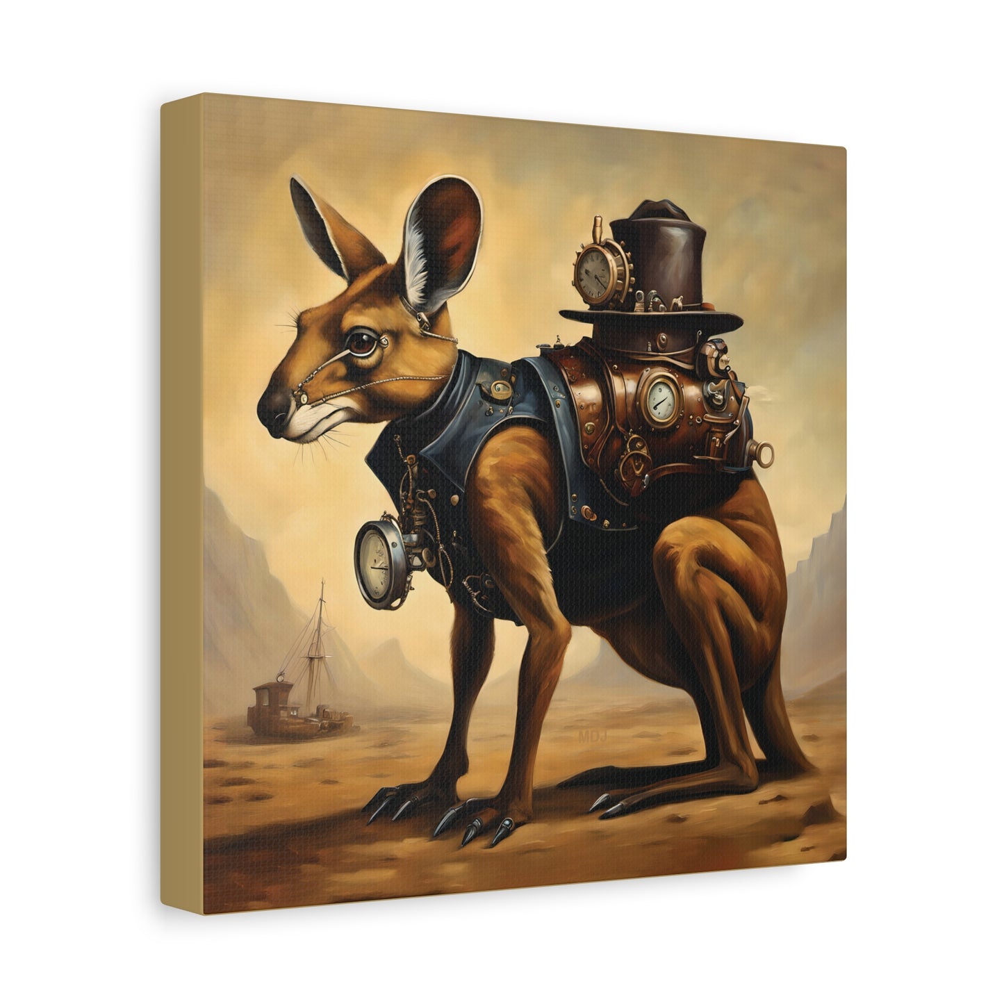 Steampunk Kangaroo 2 - Thick Matte Canvas Print