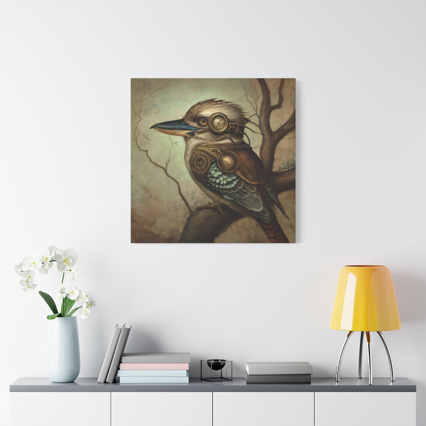 Steampunk Kookaburra 12 - Thick Matte Canvas Print