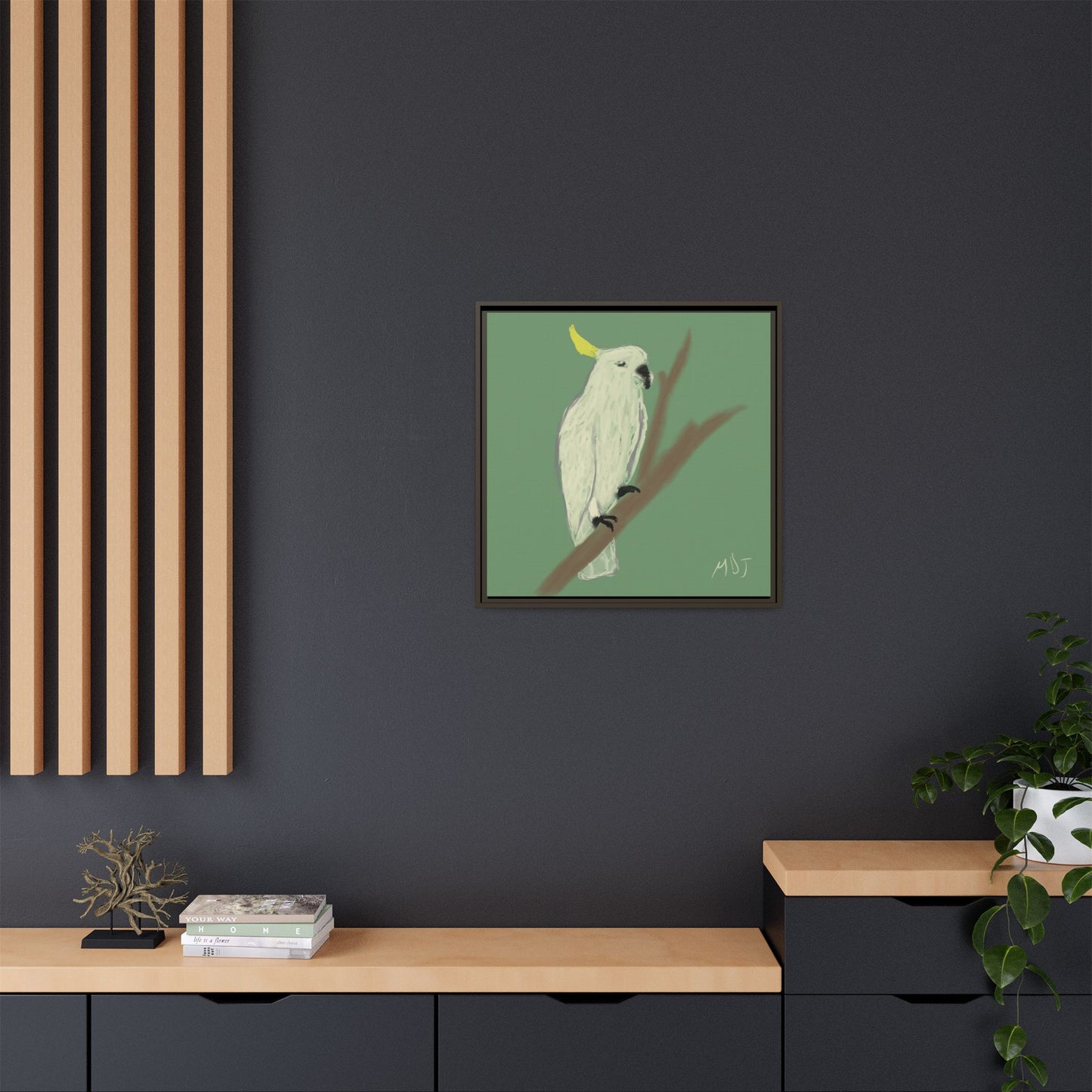 Cockatoo Charm - Framed Canvas Print
