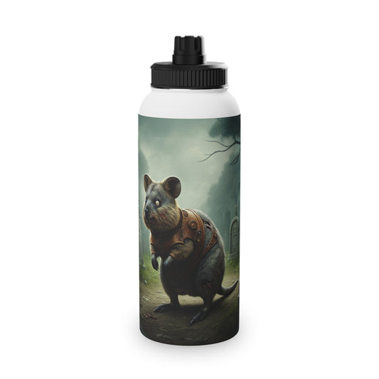 Steampunk Zombie Quokka in Pet Cemetery - Water Bottle