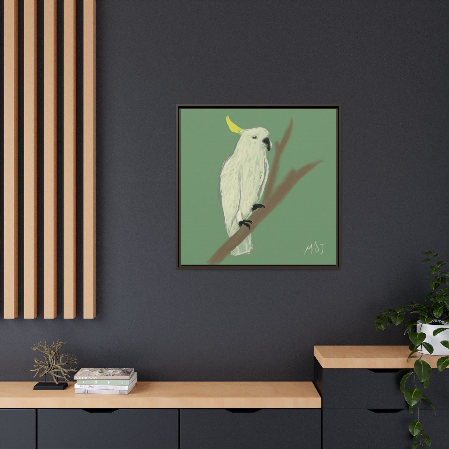 Cockatoo Charm - Framed Canvas Print