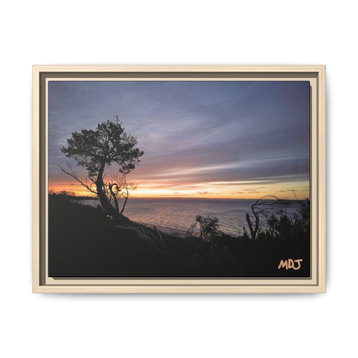 A Tranquil Evening: The Sunset Over Cowes | Framed Canvas