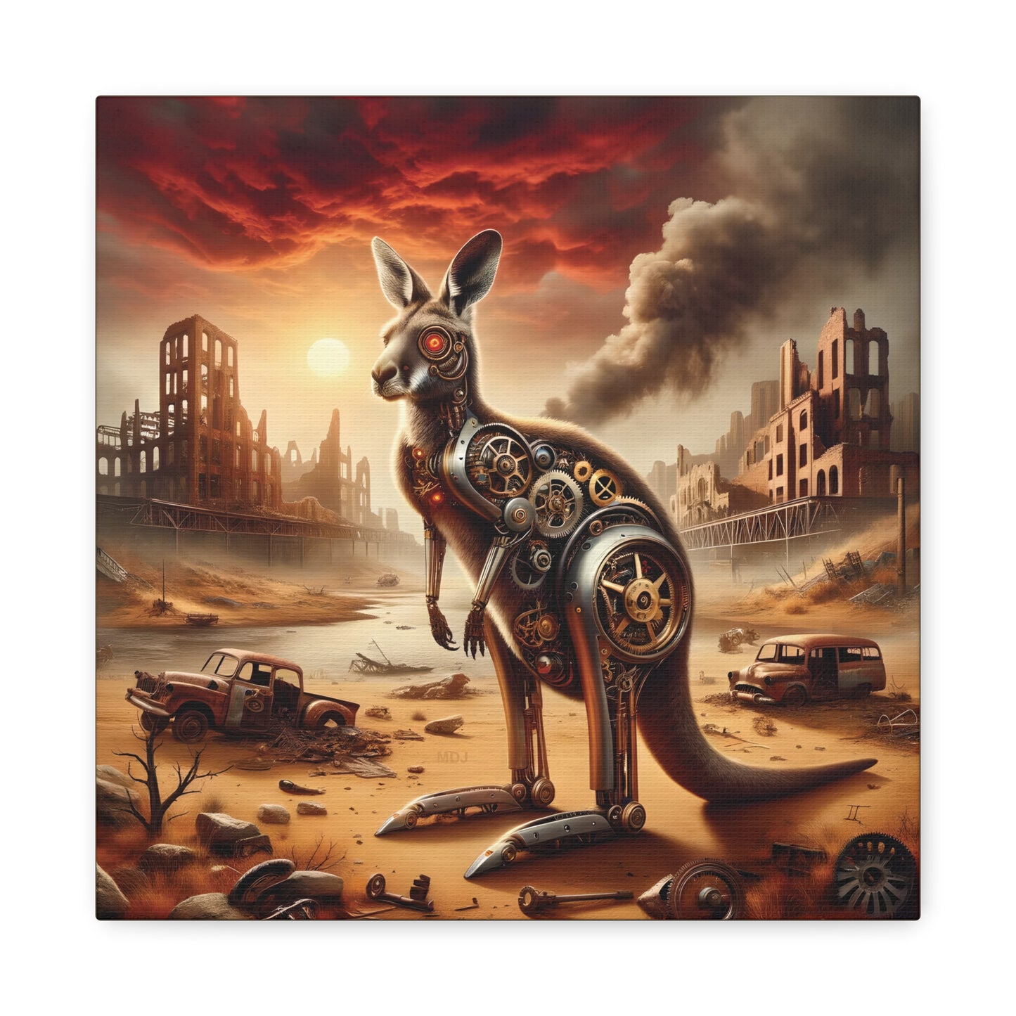 Steampunk Kangaroo 15 - Thick Matte Canvas Print