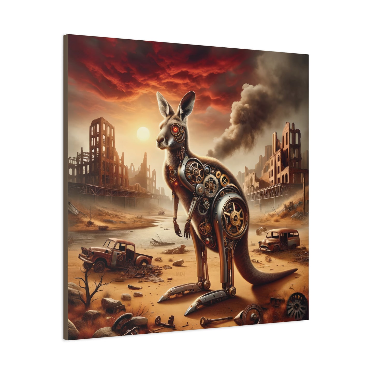 Steampunk Kangaroo 15 - Thick Matte Canvas Print