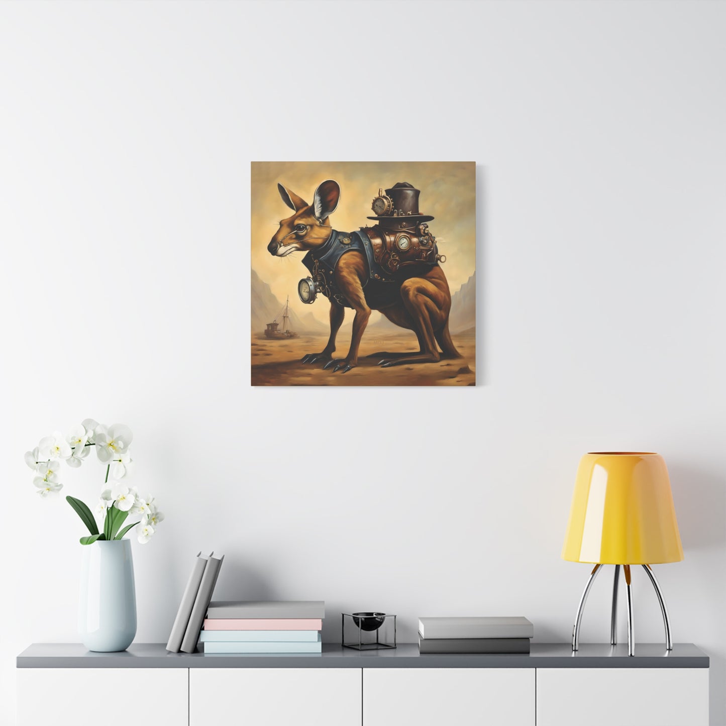 Steampunk Kangaroo 2 - Thick Matte Canvas Print