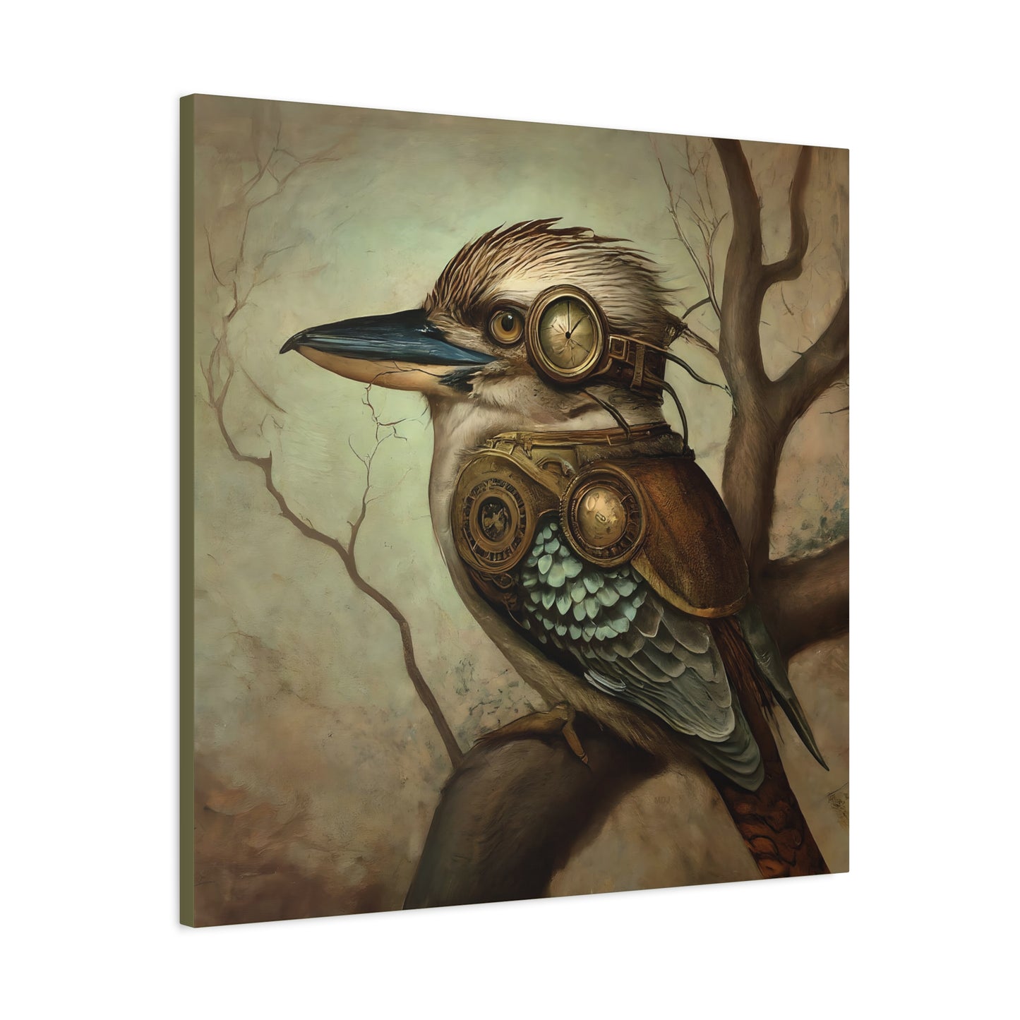 Steampunk Kookaburra 12 - Thick Matte Canvas Print