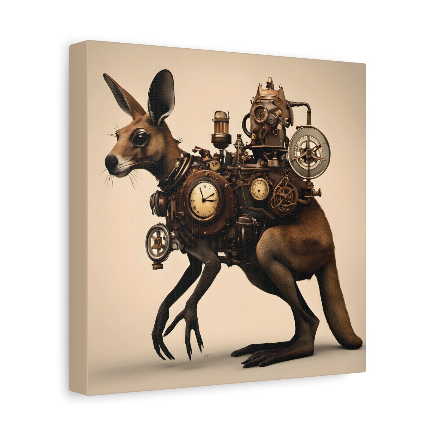 Steampunk Kangaroo 1 - Thick Matte Canvas Print