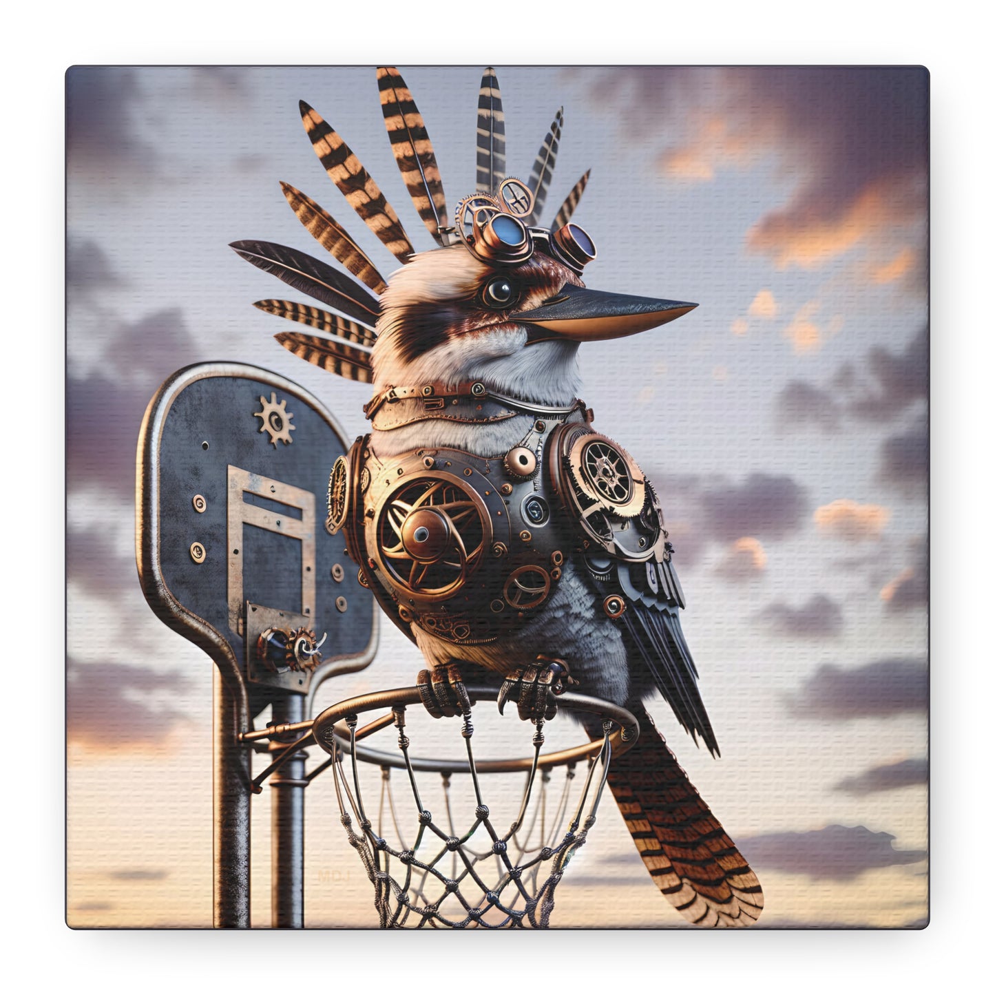 Steampunk Kookaburra 19 - Thick Matte Canvas Print