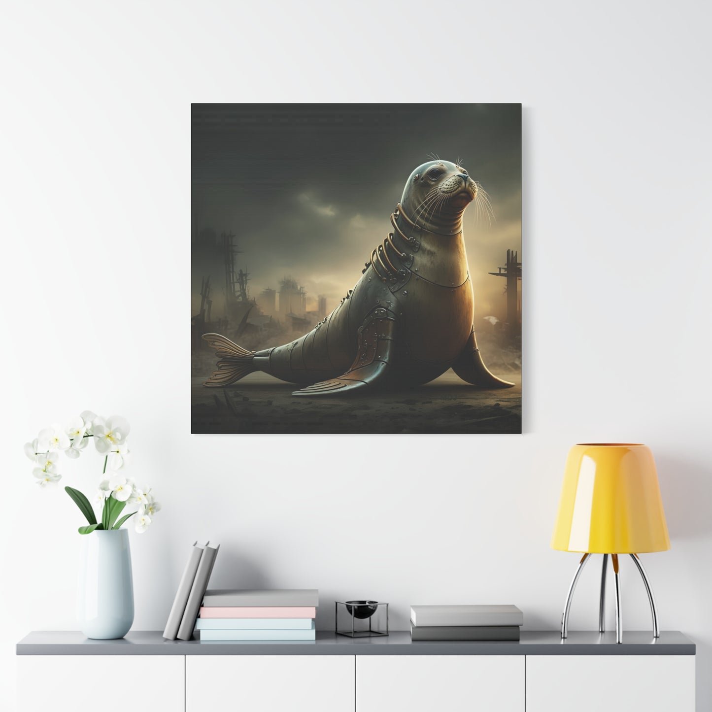 Steampunk Seal 12 - Thick Matte Canvas Print