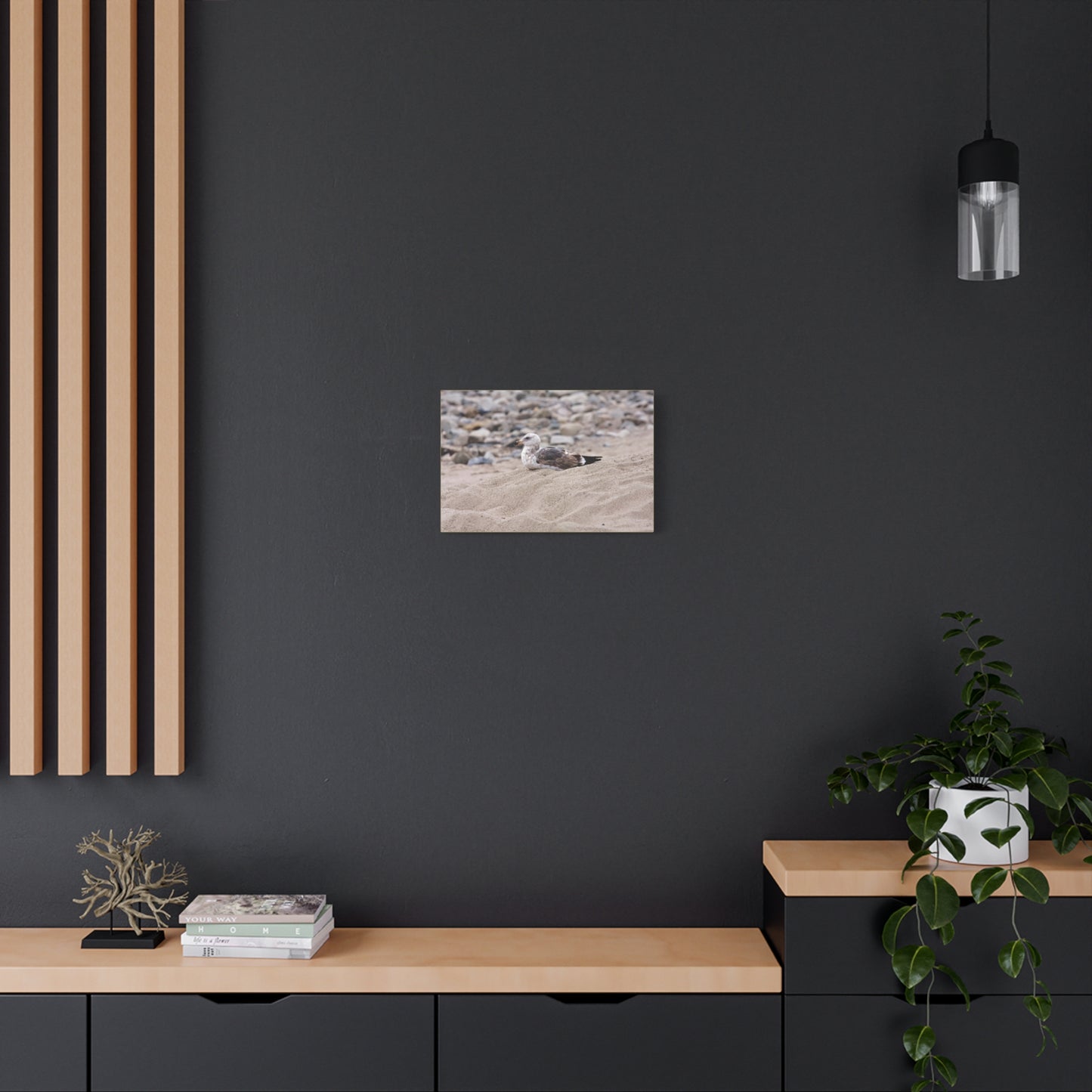 Seagull Serenity on the Shore [4278] | Stretched Canvas