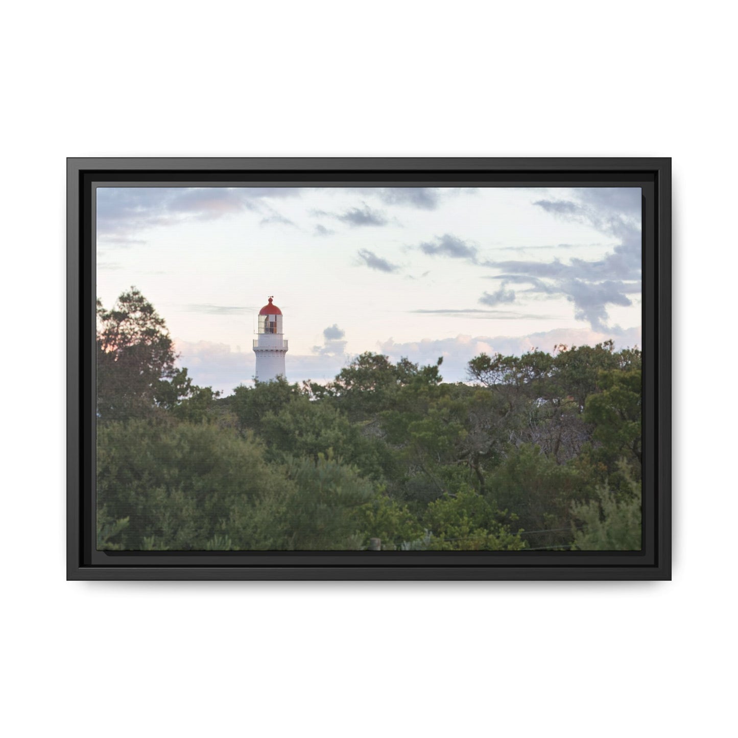 Cape Schank Lighthouse on a Winter Morning 6279 - Framed Canvas Print