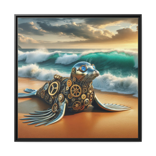 Steampunk Seal 9 - Thick Matte Canvas Print, Black Frame