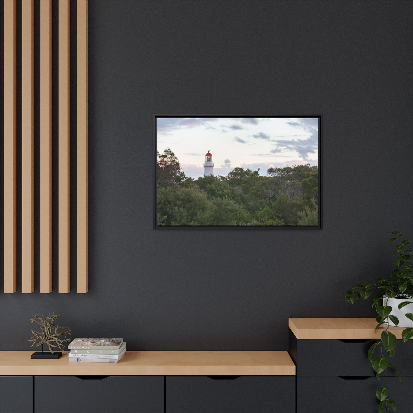 Cape Schank Lighthouse on a Winter Morning 6279 - Framed Canvas Print