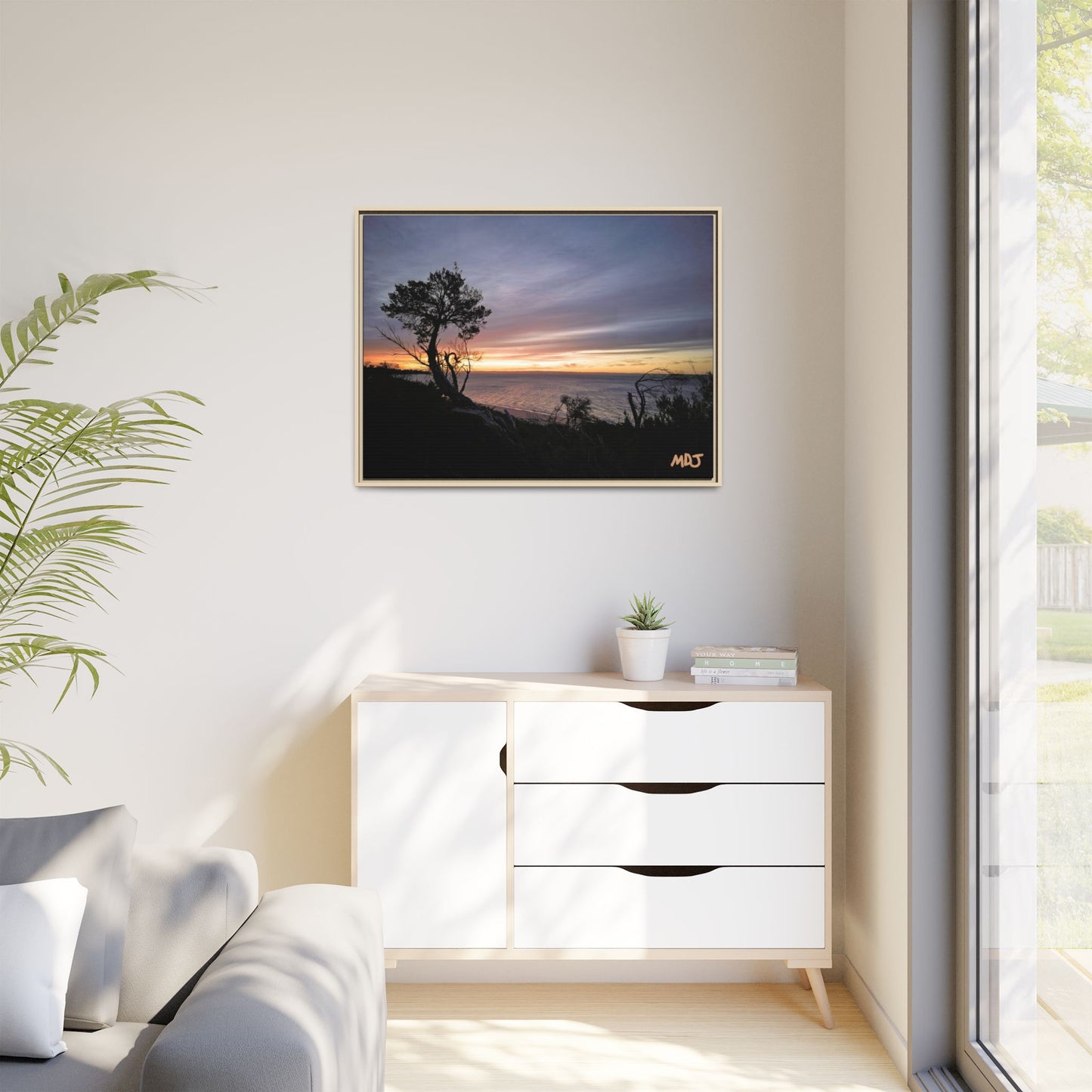 A Tranquil Evening: The Sunset Over Cowes | Framed Canvas