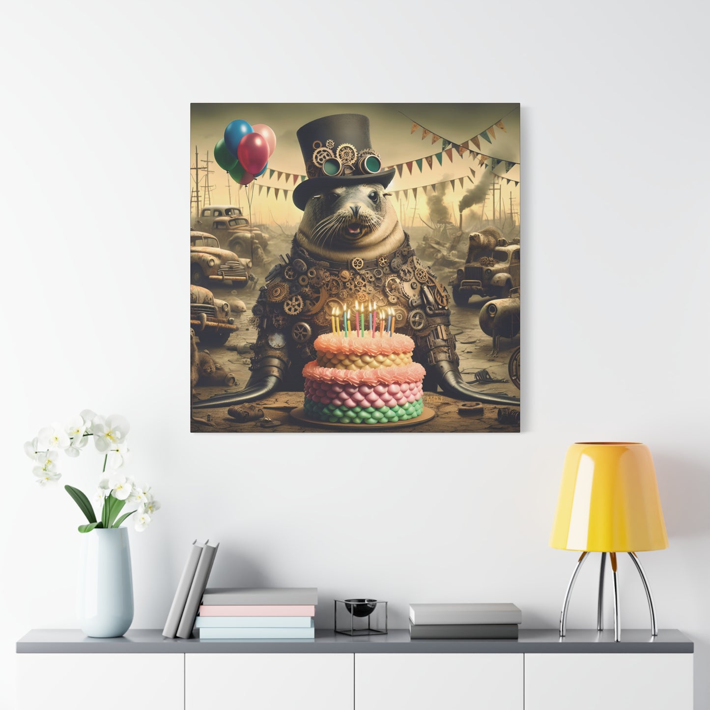 Steampunk Seal 11 - Thick Matte Canvas Print