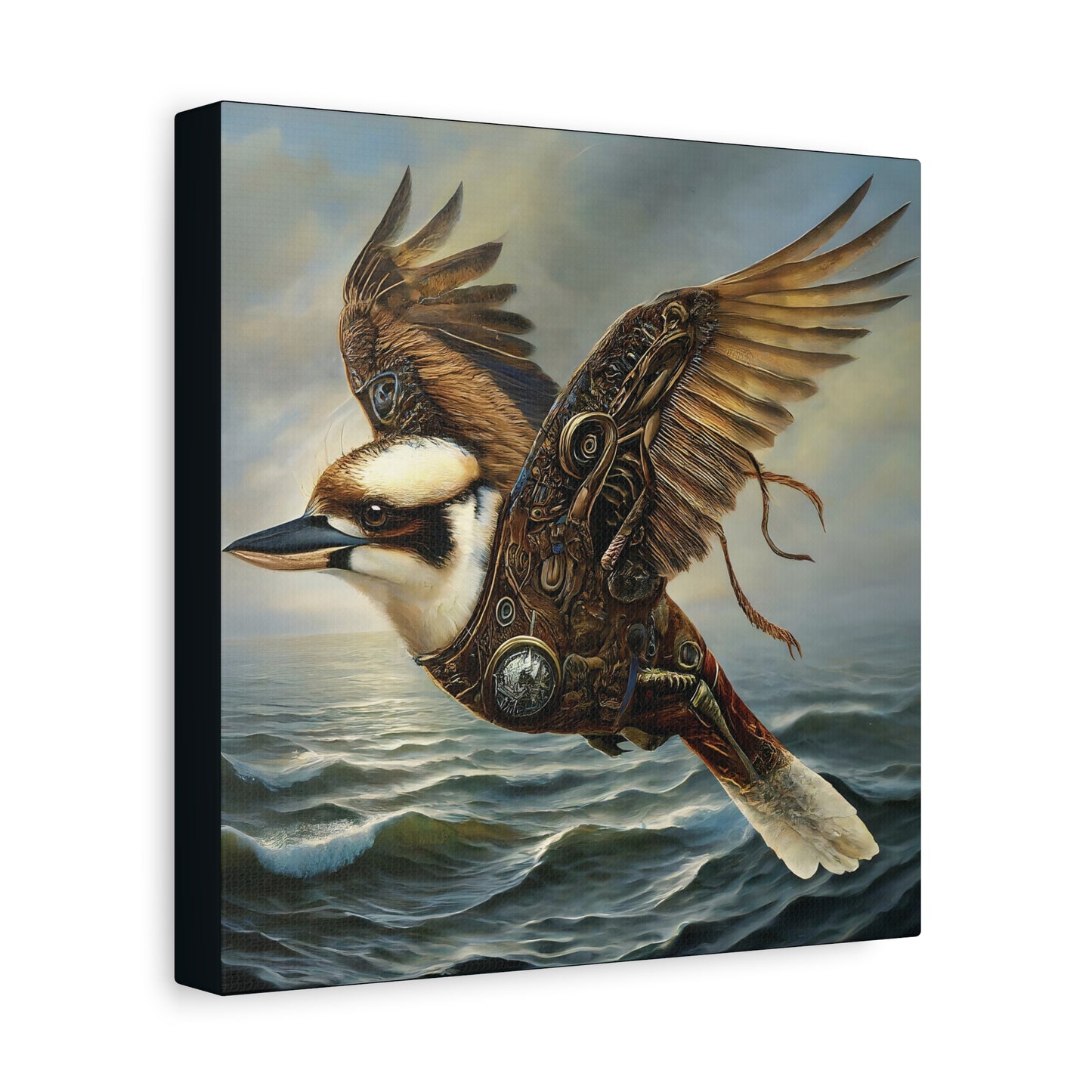 Steampunk Kookaburra 13 - Thick Matte Canvas Print