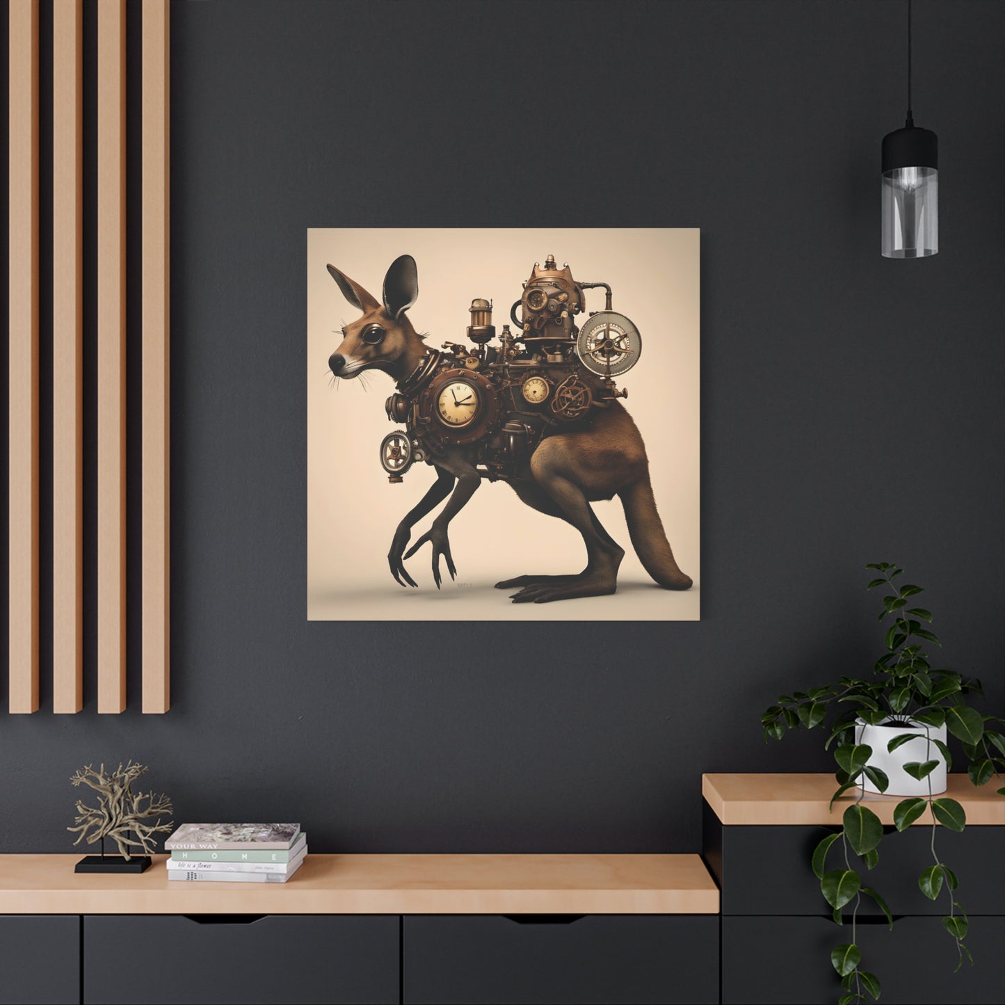 Steampunk Kangaroo 1 - Thick Matte Canvas Print