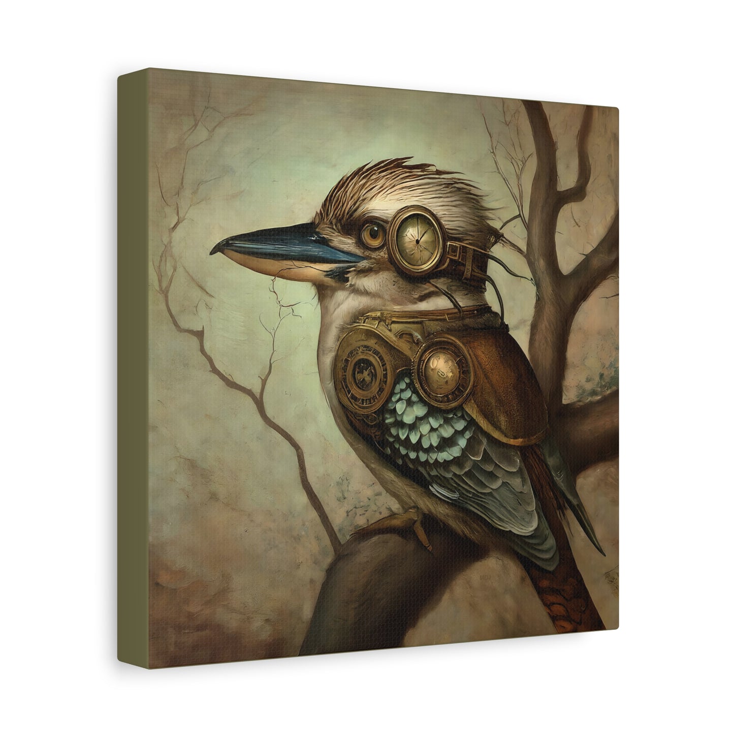 Steampunk Kookaburra 12 - Thick Matte Canvas Print