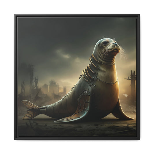 Steampunk Seal 12 - Thick Matte Canvas Print, Black Frame