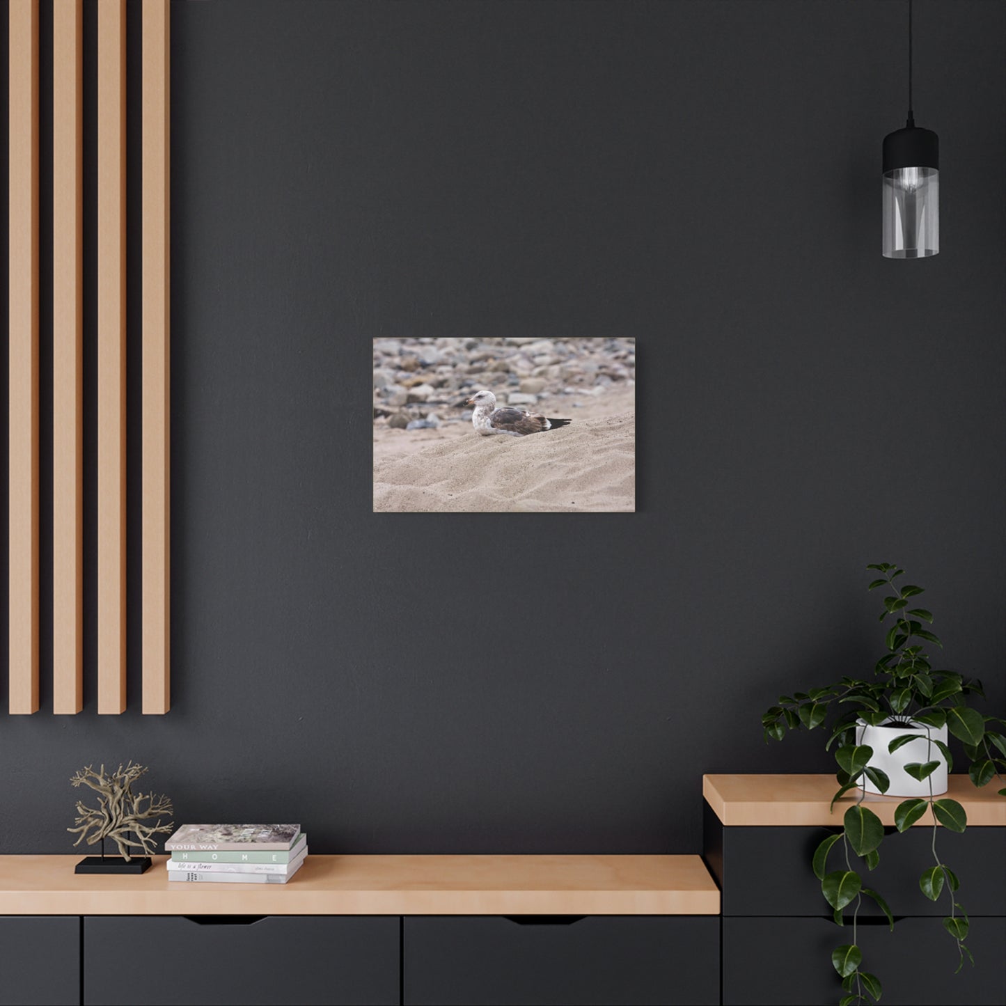 Seagull Serenity on the Shore [4278] | Stretched Canvas