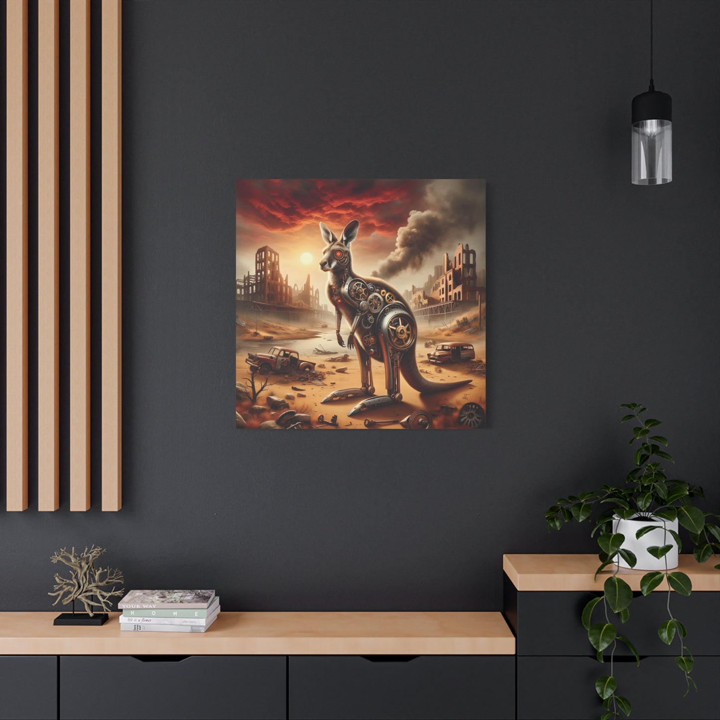 Steampunk Kangaroo 15 - Thick Matte Canvas Print