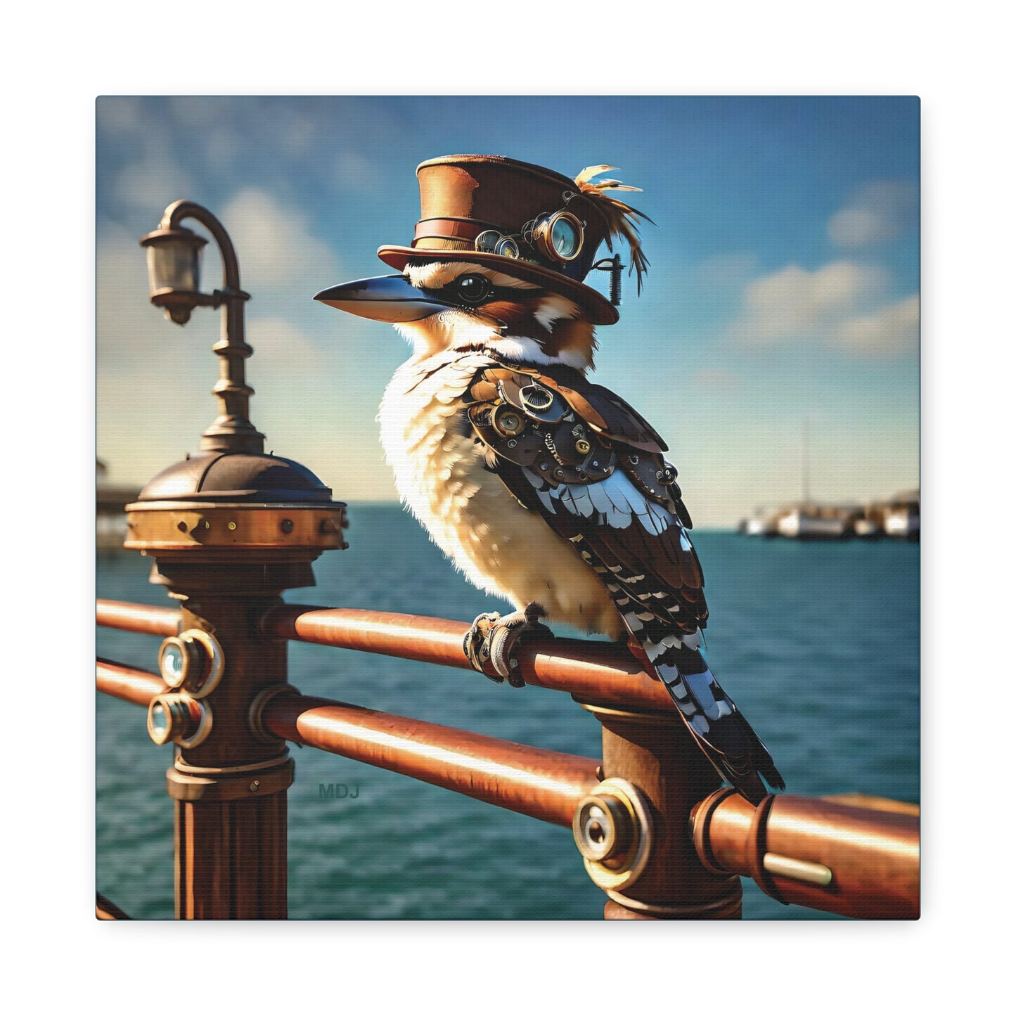 Steampunk Kookaburra 10 - Thick Matte Canvas Print