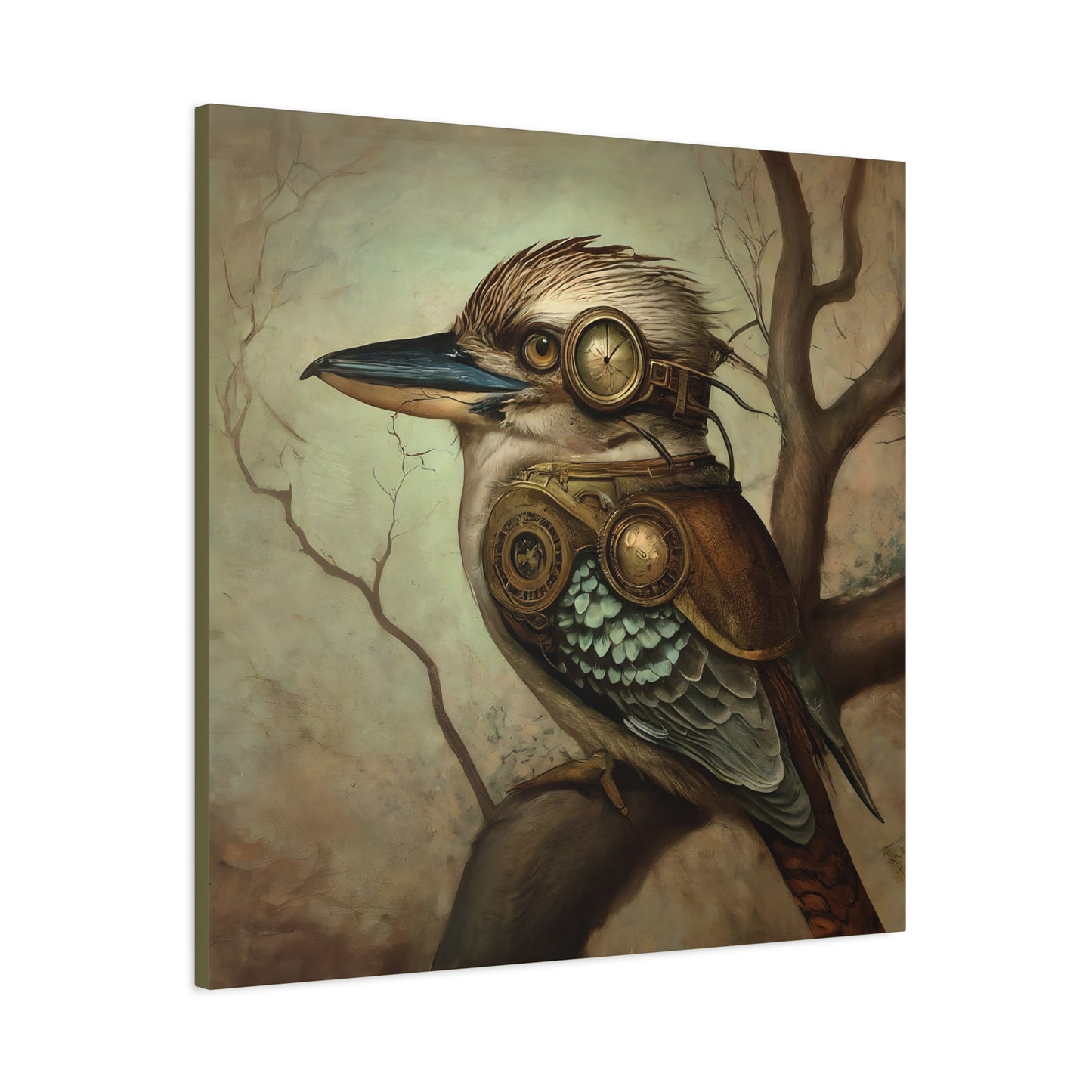 Steampunk Kookaburra 12 - Thick Matte Canvas Print