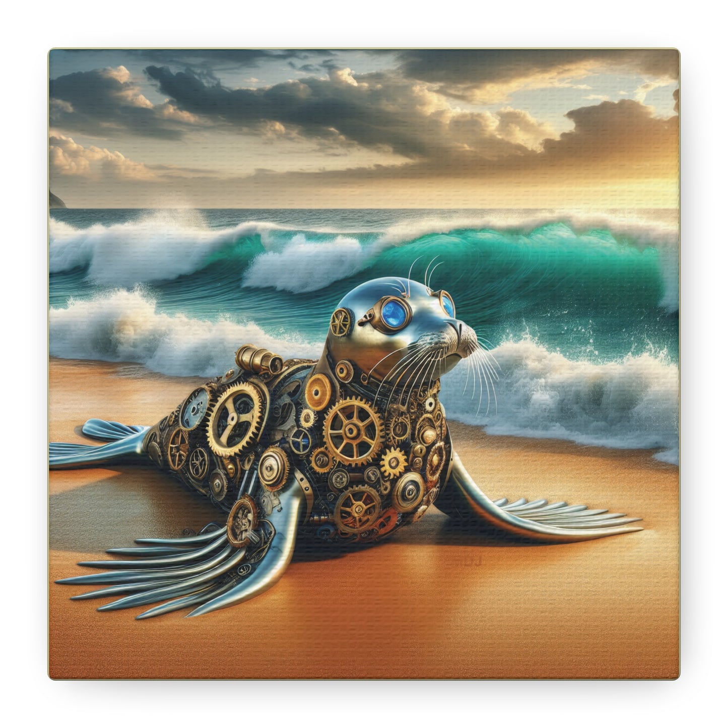 Steampunk Seal 9 - Thick Matte Canvas Print