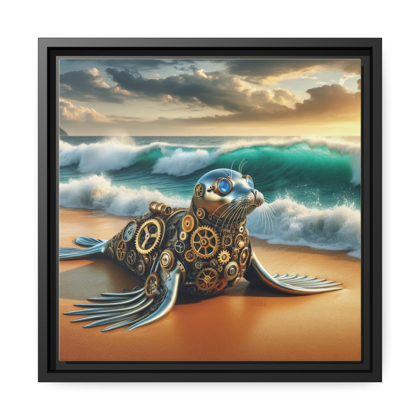 Steampunk Seal 9 - Thick Matte Canvas Print, Black Frame