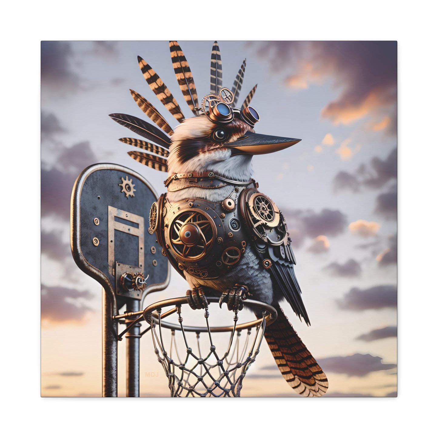 Steampunk Kookaburra 19 - Thick Matte Canvas Print