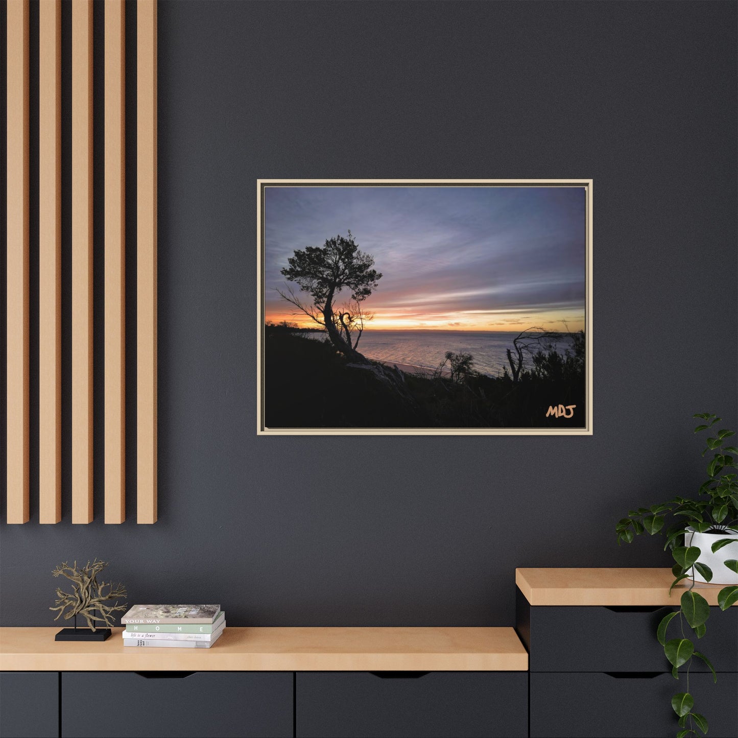 A Tranquil Evening: The Sunset Over Cowes | Framed Canvas